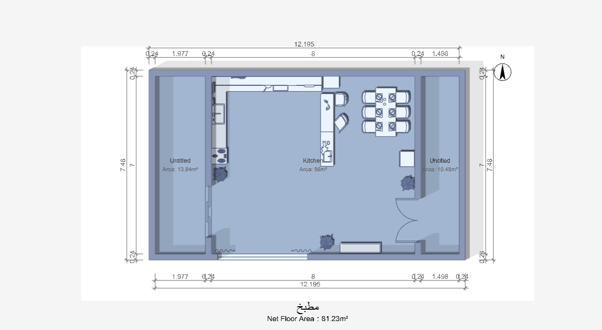 تصميم ديكور مطبخ افتراضي - خارطة التصميم